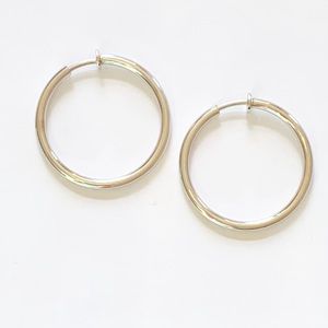 PREMIER DESIGNS Spring Tension “At Attention’ Silver-tone Hoops